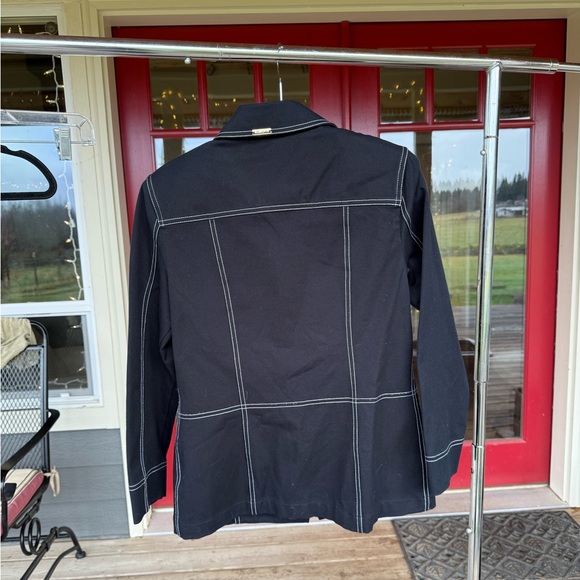 St. John Black Jacket with White Stitching - Picture 3 of 5